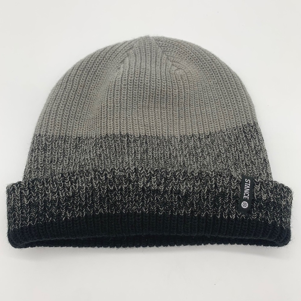Stance Beanie Unisex OS Grey Black Color Block Knit Cuffed Hat